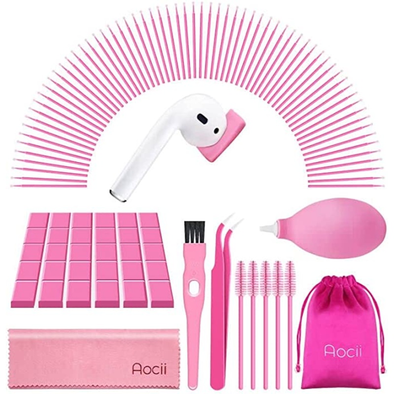 Aocii Cleaner kit for Airpod, Cleaning Putty Compatible with Airpod 3 Airpods pro, Phone Charging Port Cleaning Tool, Pink Cleaner kit for iPhone/Speaker/Earbud, Electronics Cleaner, Gift for Women AM180 shr