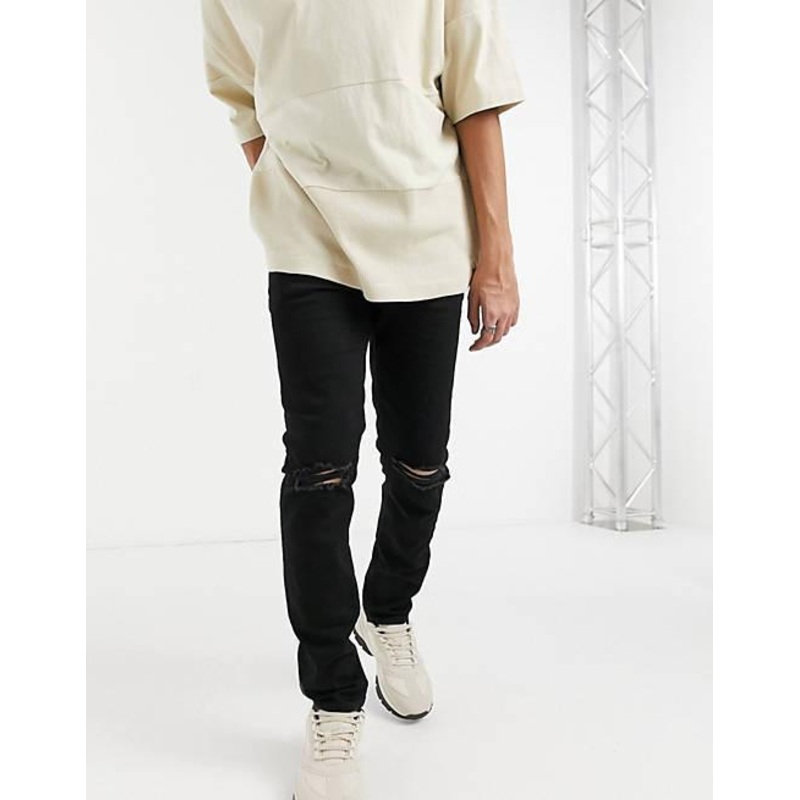 ASOS Design Men’s Black Knee Ripped Jeans | ASOS Design In Lebanon