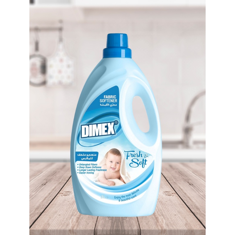 Dimex Fresh & Soft Blue Fabric Softener 3L| Dimix In Lebanon