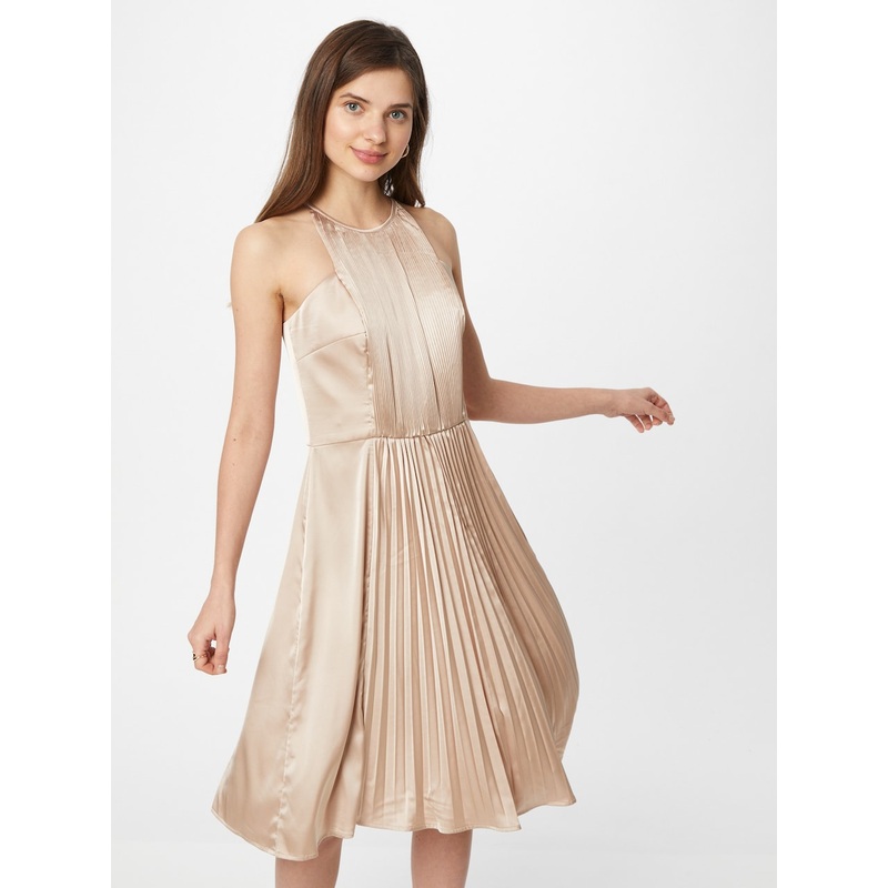 Chi Chi London Women’s Rose Gold Pleated Dress AMF1126