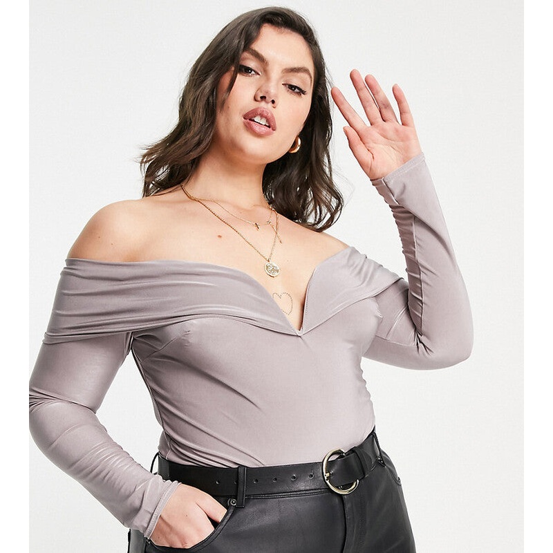 Club L London Women’s Mauve Bodysuit AMF1599