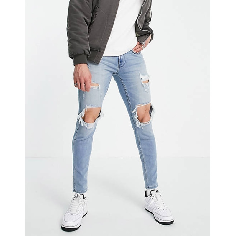 Hollister Men’s Blue Ripped Jeans | Hollister In Lebanon