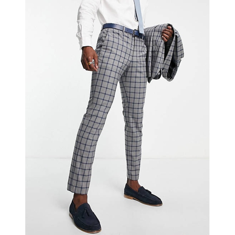 Jack & Jones Men’s Gray Checkered Trousers | Jack & Jones In Lebanon