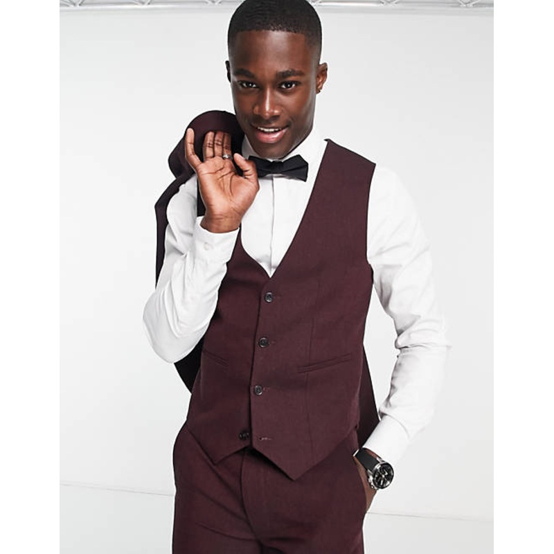 ASOS Design Men’s Burgundy Skinny Vest | ASOS Design In Lebanon