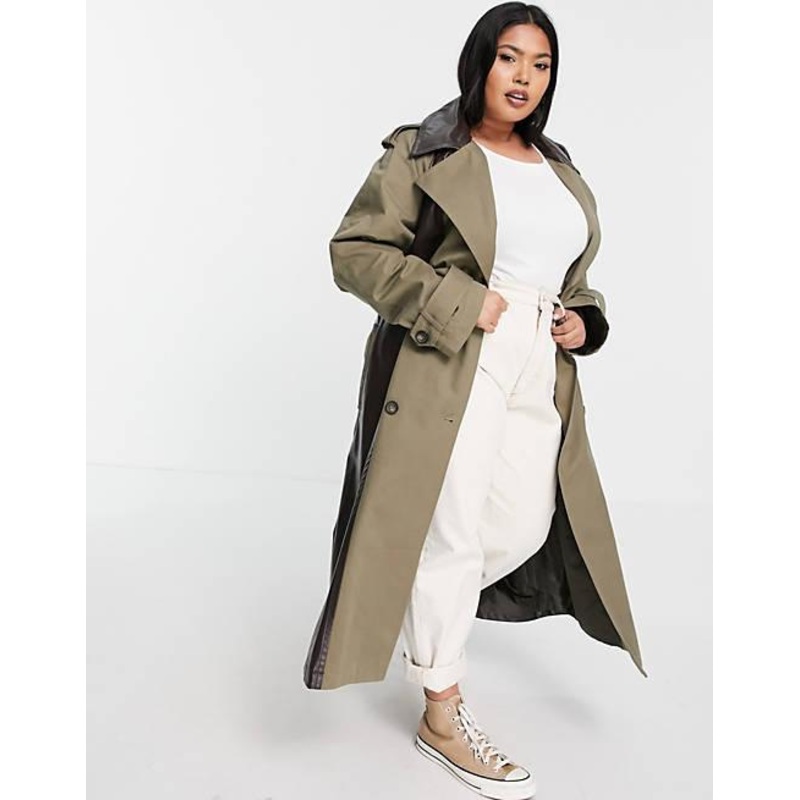ASOS Design Women’s Khaki & Brown Coat ANF62