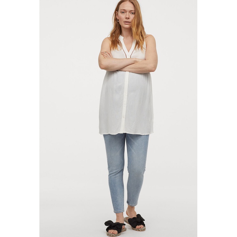 H&M Women’s White MAMA Button-front Tunic | H&M In Lebanon