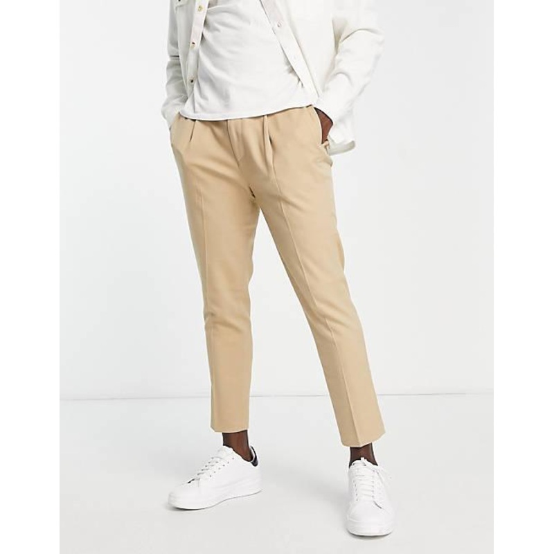 ASOS Design Men’s Beige Tapered Leg Trousers | ASOS Design In Lebanon