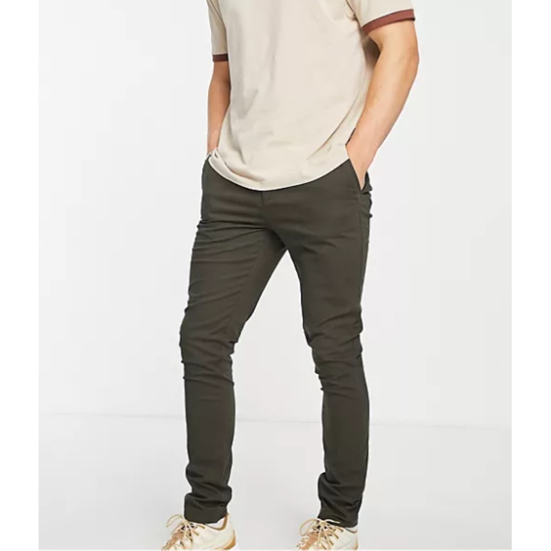 ASOS Design Men’s Khaki Green Skinny Trousers | ASOS Design In Lebanon