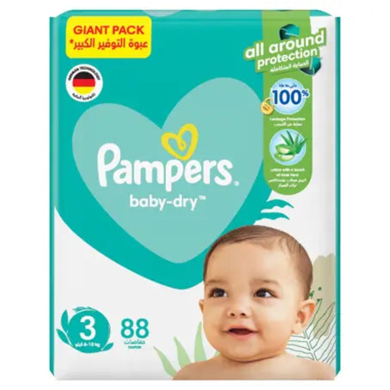 Pampers Baby Dry Size 3 (6-10 kg) Giant Pack 88 Diapers