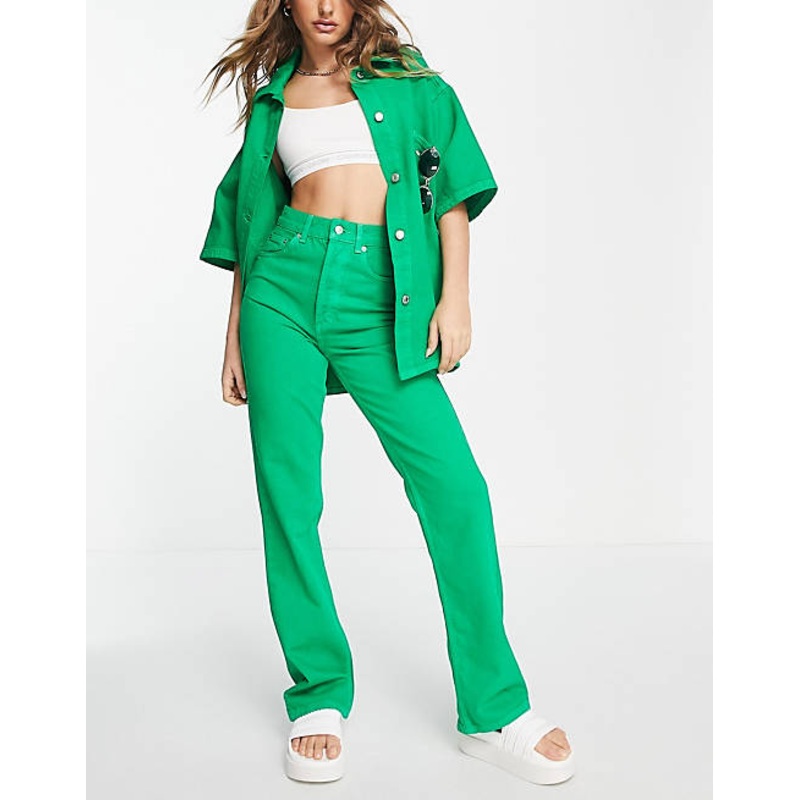 Topshop Women’s Green Jeans ANF608