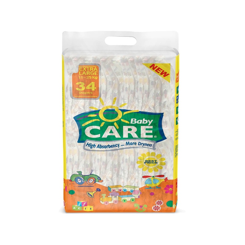 Baby Care 34 Diapers Extra Large 11-25kg | Baby Care In Lebanon