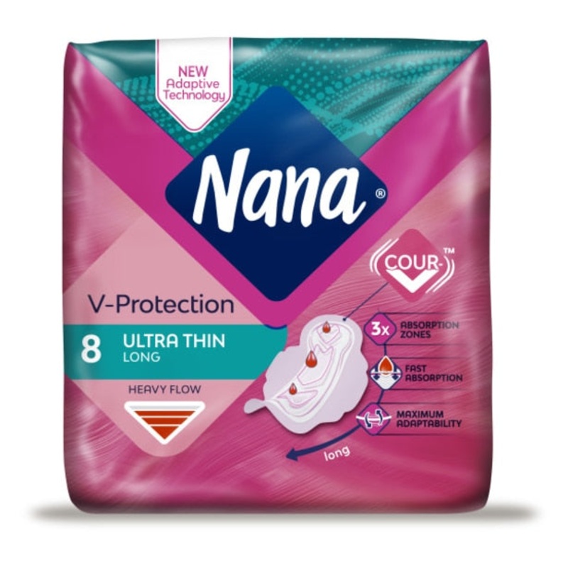 Nana V-Protection Ultra Thin Long 8 Pads | Nana In Lebanon