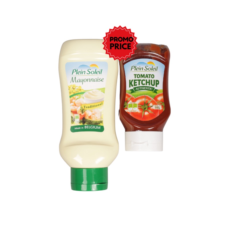 Plein Soleil Mayonnaise Traditional 450ml + Plein Soleil Tomato Ketchup Authentic 340g