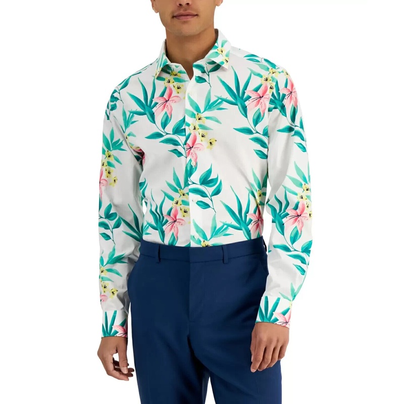 Bar III Men’s Multicolor Floral Printed Long Sleeve Shirt | Bar III In Lebanon