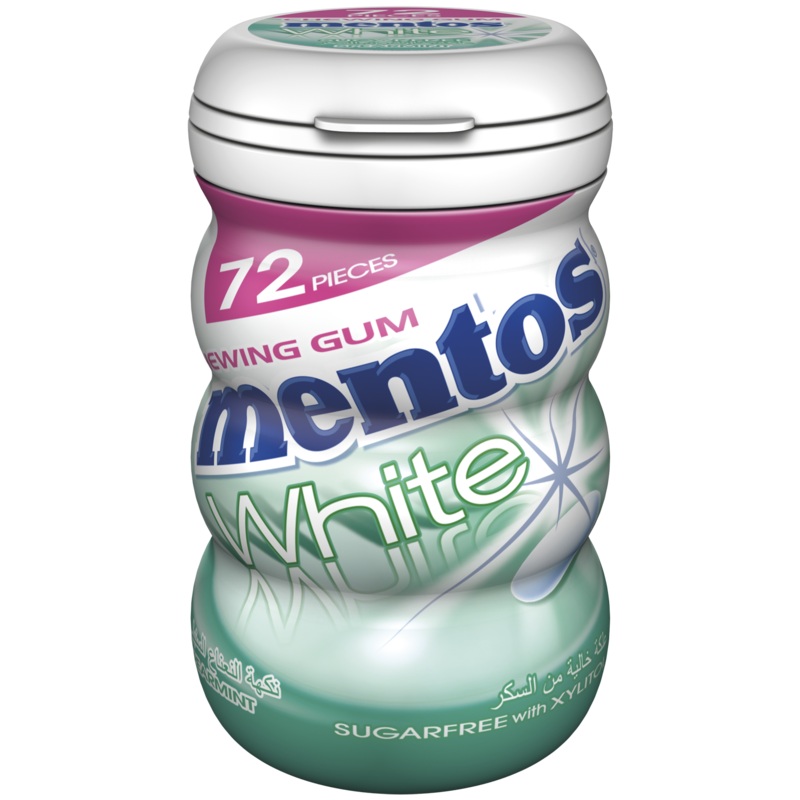 Mentos White Spearmint Chewing Gum 72 Pieces | Mentos In Lebanon