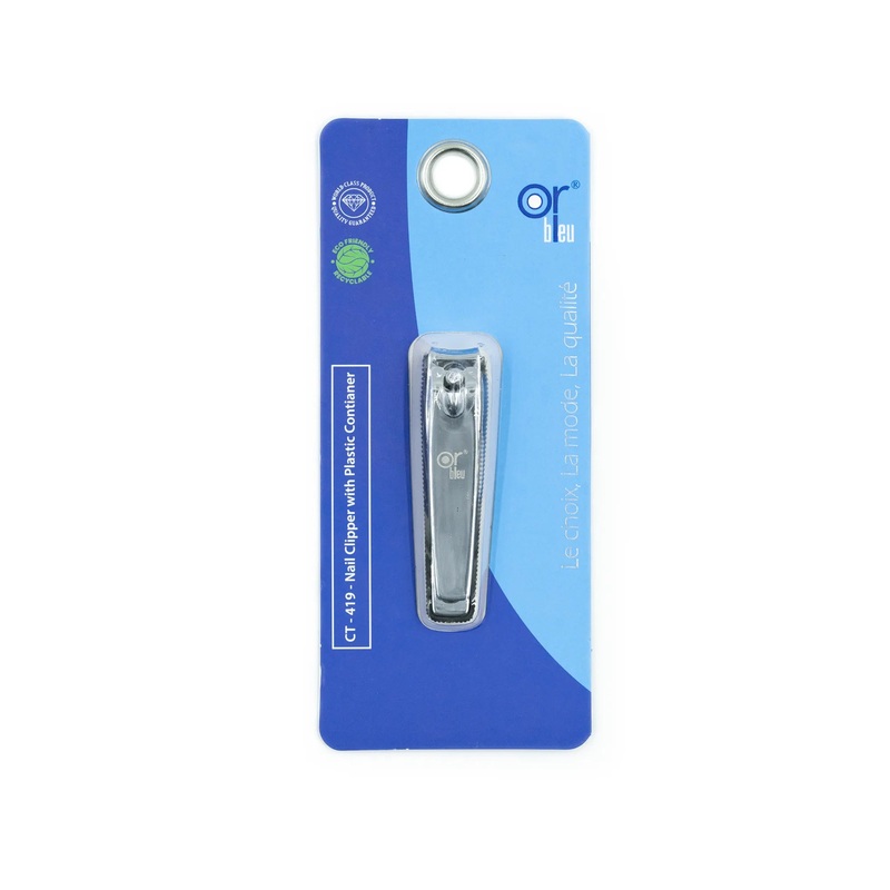 OR Blue Nail Clipper with Plastic Container  CT-419