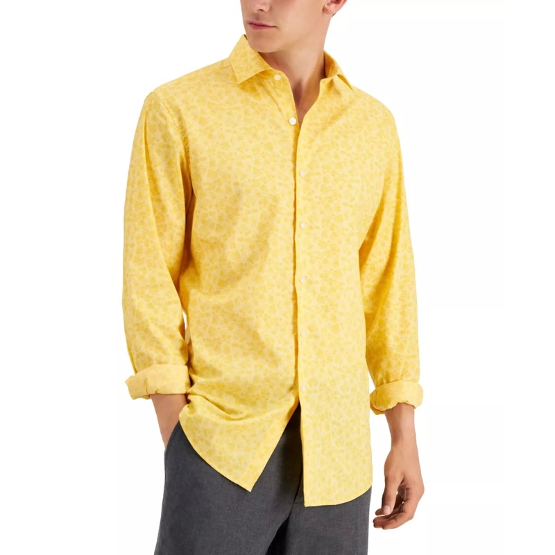 Bar III Men’s Yellow Printed Shirt | Bar III In Lebanon