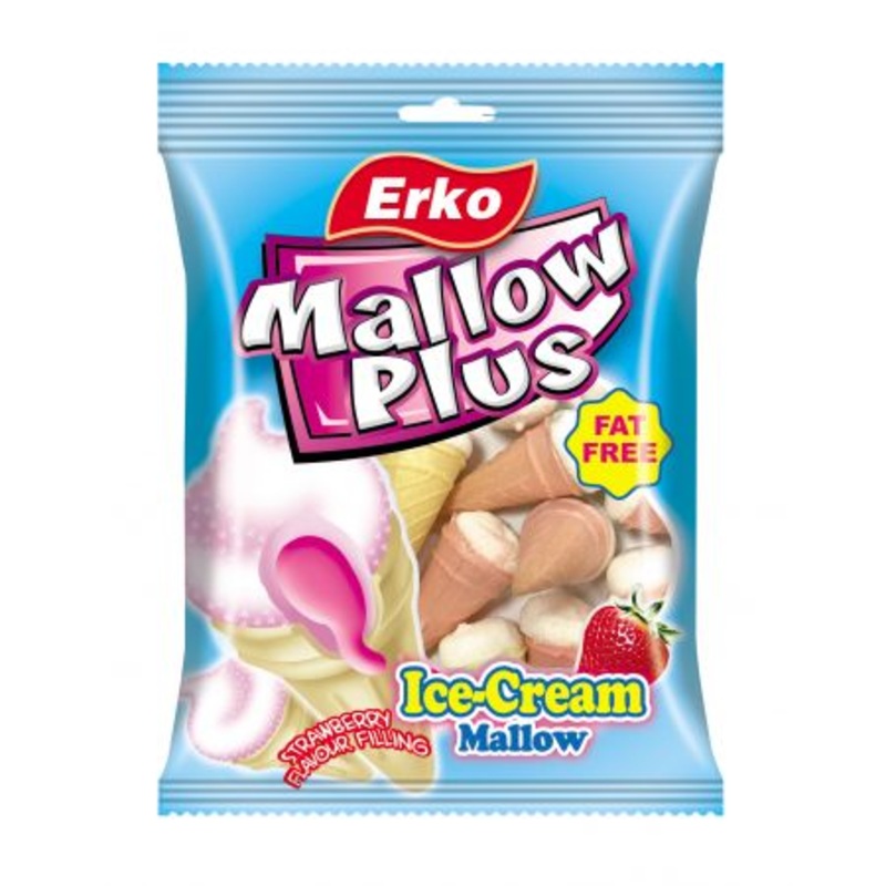 Erko Ice Cream Mallow Strawberry Fat Free 90g | Erko In Lebanon