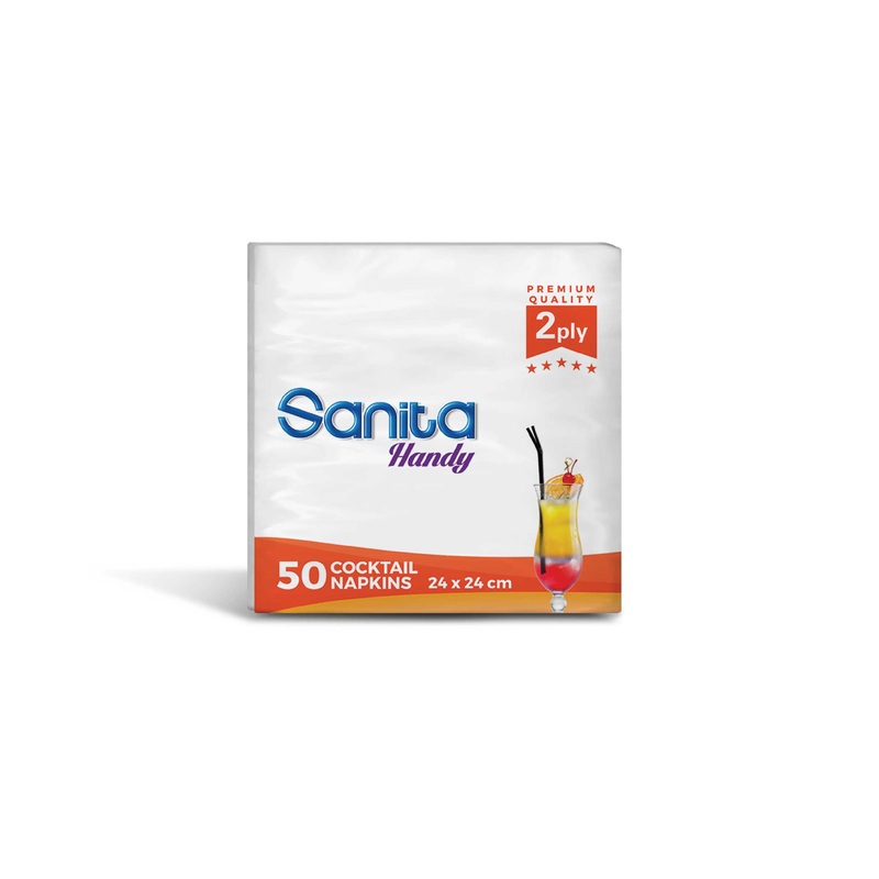 Sanita Handy Cocktail Napkins 2ply 50 Sheets
