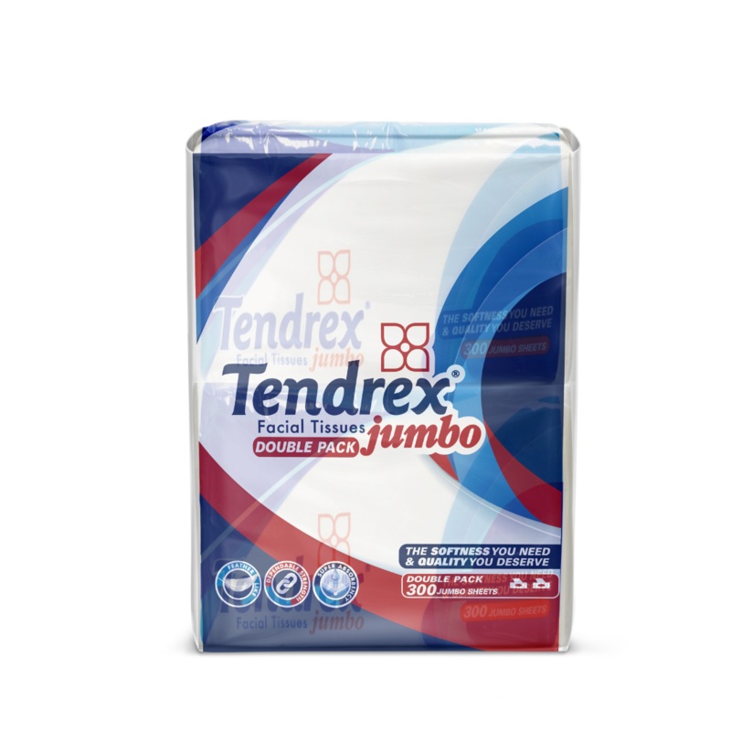 Tendrex Facial Double Pack 300 Jumbo Sheets Discount 15%