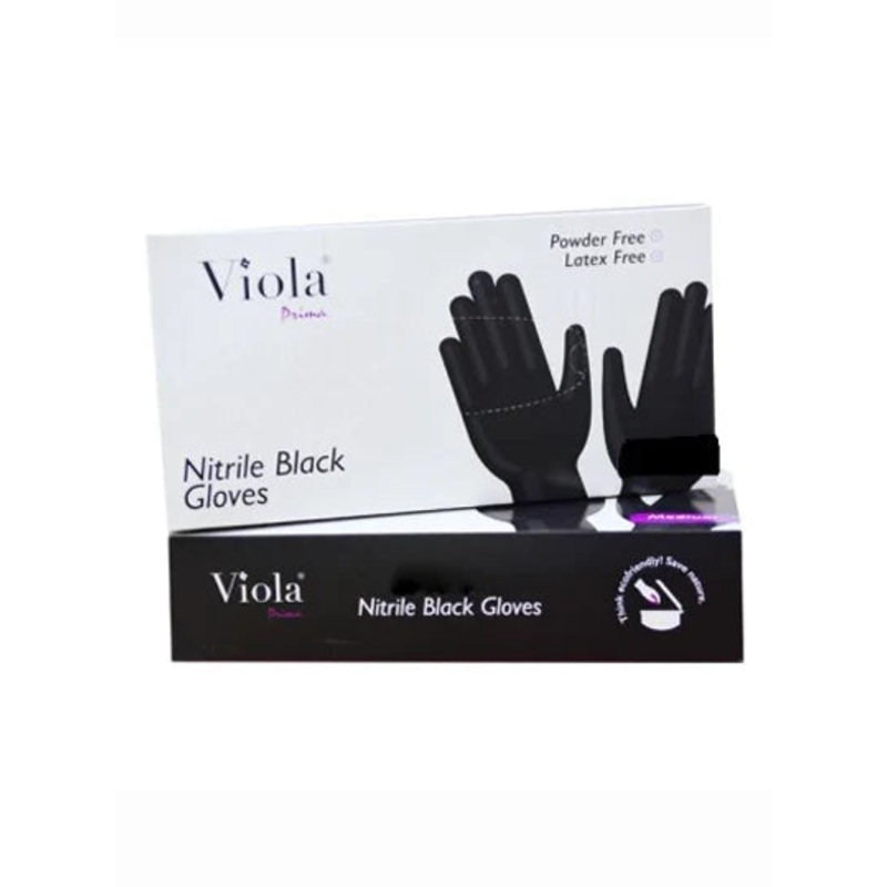 Viola Prima Nitrile Gloves Black (50 gloves) | Viola In Lebanon