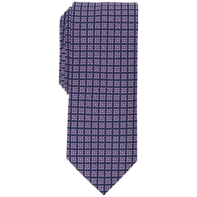 Bar III Mens Markey Medallion Tie Berry OS ABL96 SHR,