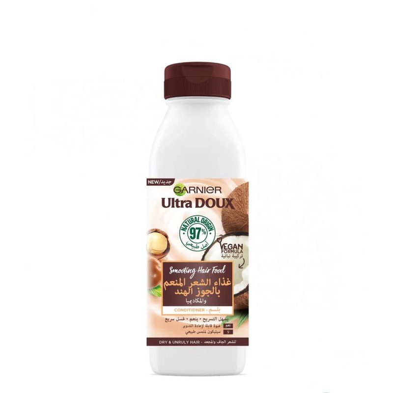 Garnier Ultra Doux Smoothing Hair Food Coconut & Macadamia Conditioner for Dry & Unruly Hair 350ml