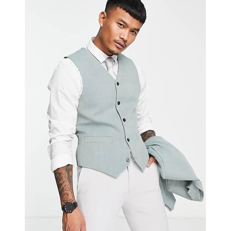 ASOS Design Men’s Khaki Skinny Oxford Vest | In Lebanon