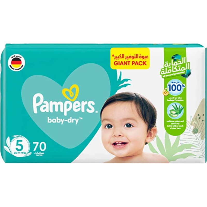 Pampers Baby Dry Diapers Size 5  (11-16 Kg)  Giant Pack 70 Diapers