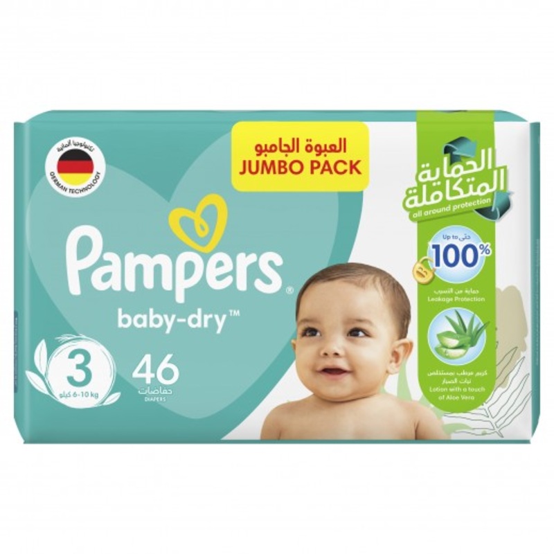 Pampers Baby Dry Size 3 (6-10 kg) Jumbo Pack 46 Diapers
