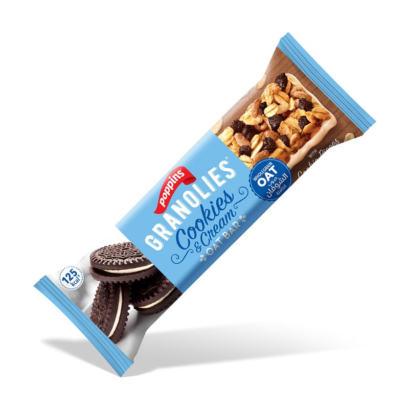 Poppins Granolies Oat Bar Cookies Cream  30g | Poppins In Lebanon