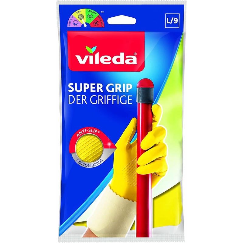 Vileda Super Grip Der Griffige Gloves L/9