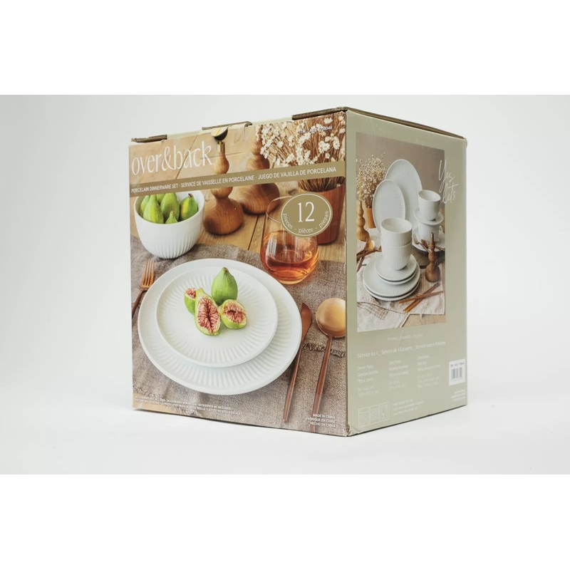 Over & Back White Dinnerware Set 12 Pieces | Over & Back In Lebanon