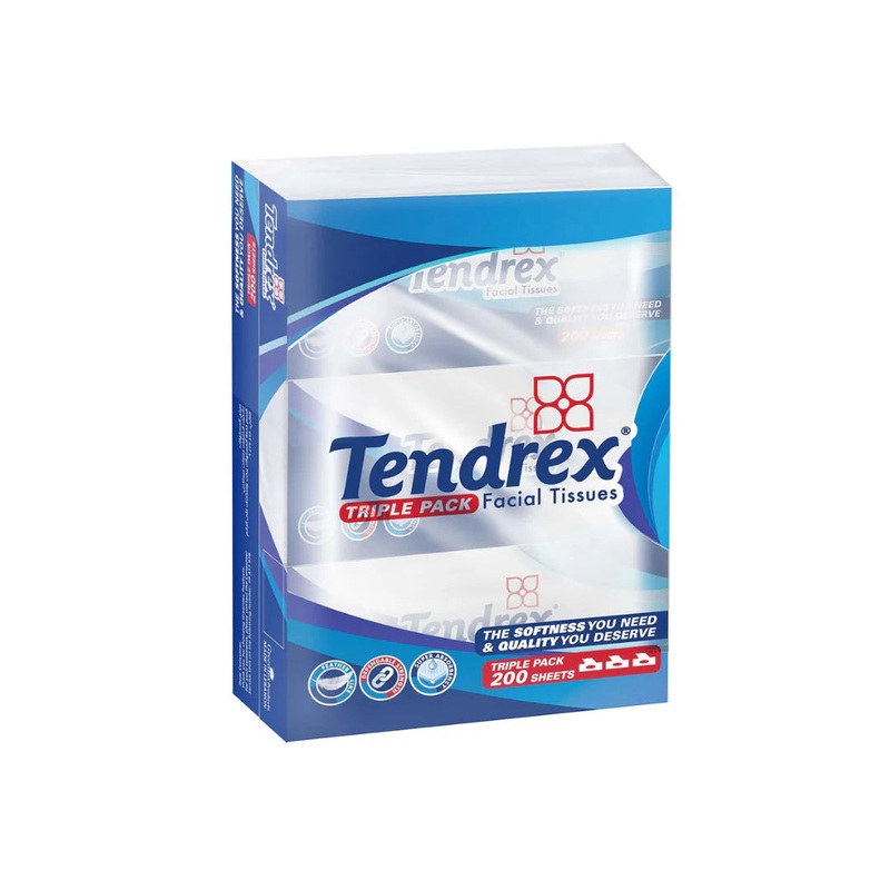 Tendrex Facial Tissues 200 Sheets*3 Packs