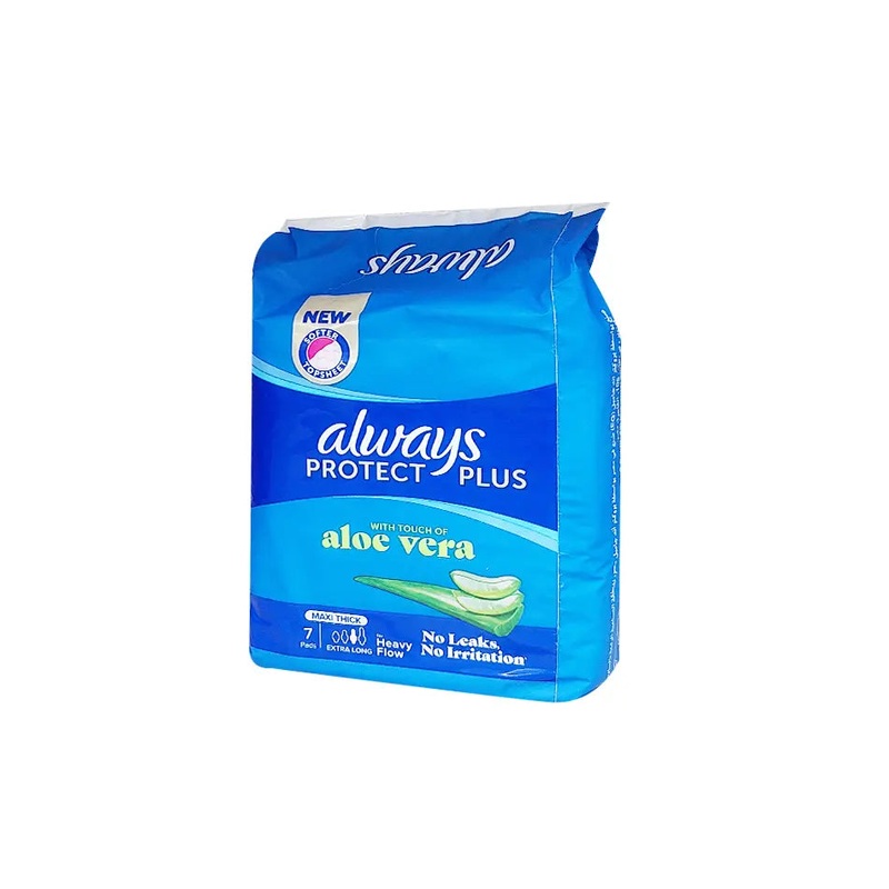 Always Protect Plus With Touch Of Aloe Vera Maxi Thick Extra Long 7 Pads  | Always In Lebanon