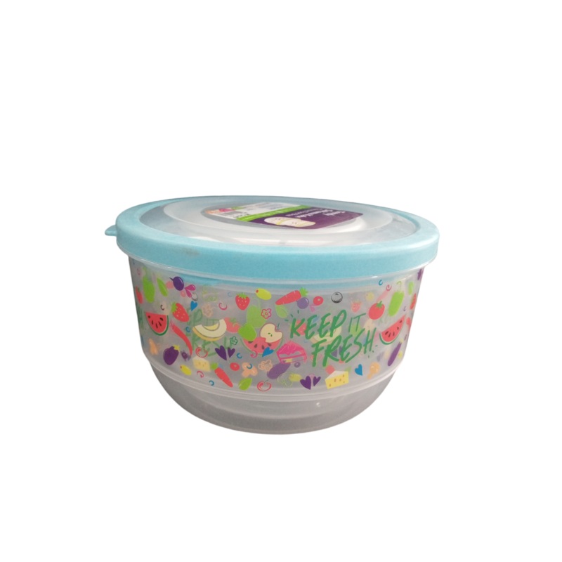 Ucsan Plastik Trendy Round Colored Elegant Food Saver With IML Design (2PCS) M-1426