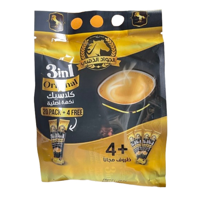 Al Jawad Gold 3 In 1 Nescafe 20+4 Free Pack 432g