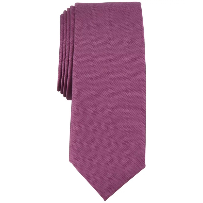 Alfani Men’s Plum Solid Texture Slim Tie ABL421
