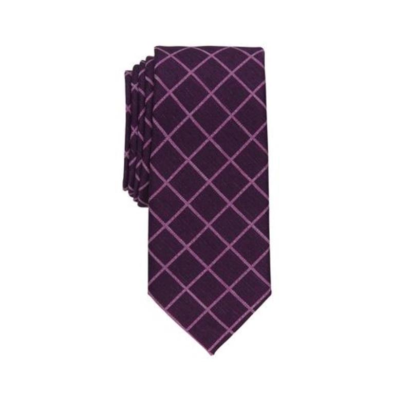 Alfani Men’s Purple Blossom Grid Slim Tie ABL277
