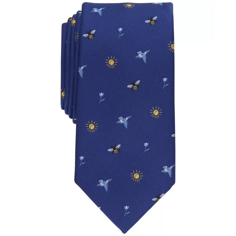 Club Room Men’s Navy Blue Classic Birds Bees Tie ABL372