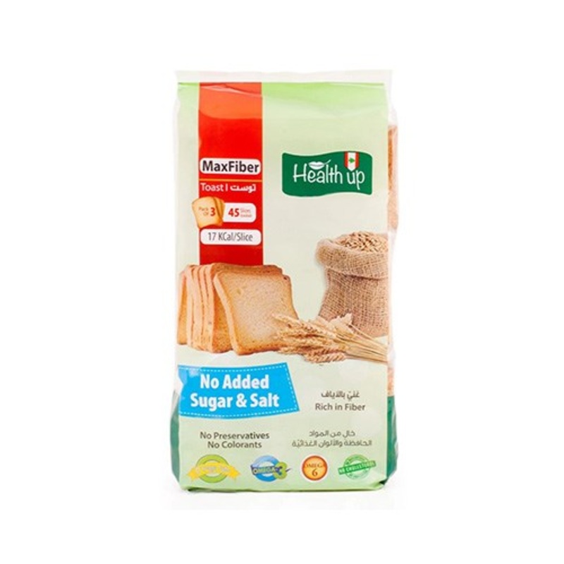 Health Up Toast Max Fiber No Added Sugar & Salt 360g | Health Up In Lebanon