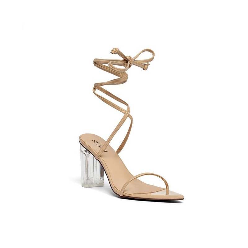 SMASH  Women’s Beige Tabby Wraparound Strappy Dress Sandals |SMASH In Lebanon