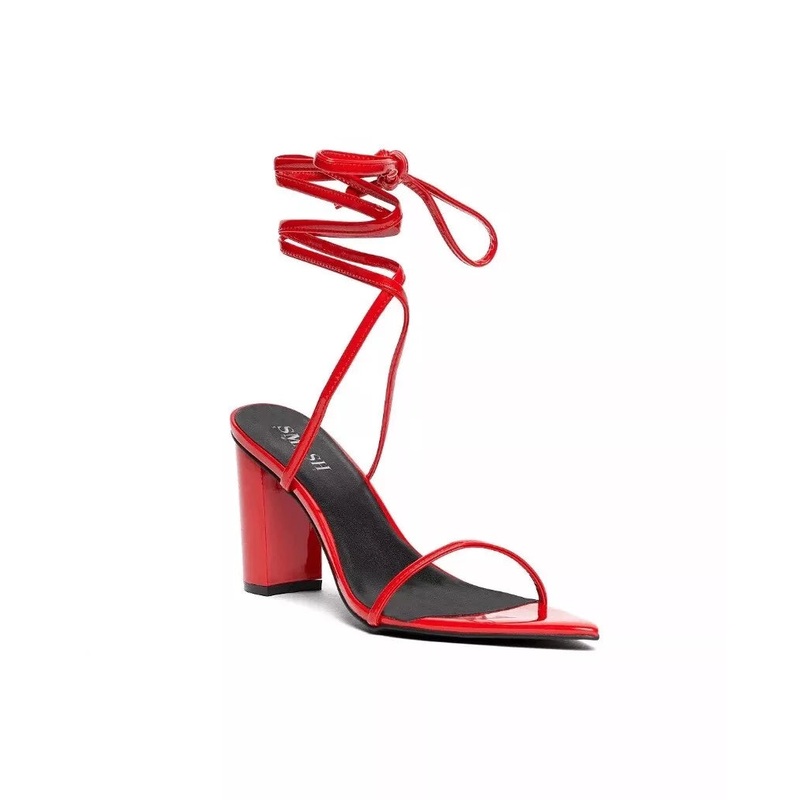 SMASH Women’s Red Onyx Wraparound Ankle Strap Dress Sandals |SMASH In Lebanon