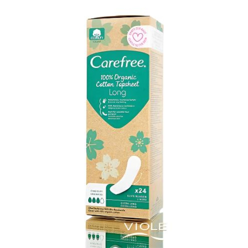 Carefree Organic Cotton Topsheet Long Panty Unscented 24 Liners | Carefree In Lebanon