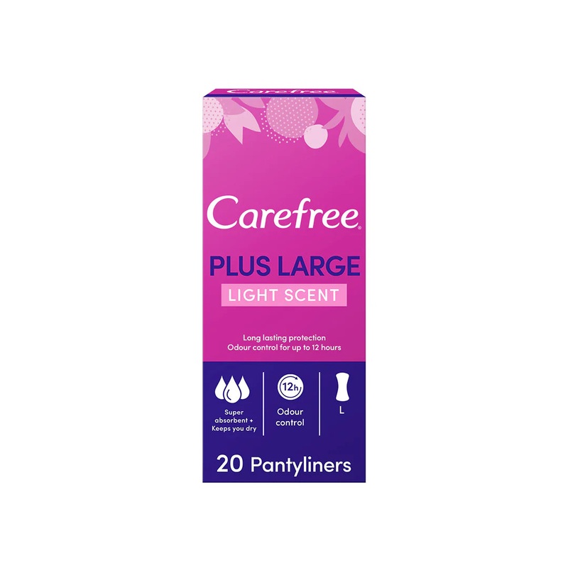 Carefree Plus Large Panty Liners Light Scent 20Pcs