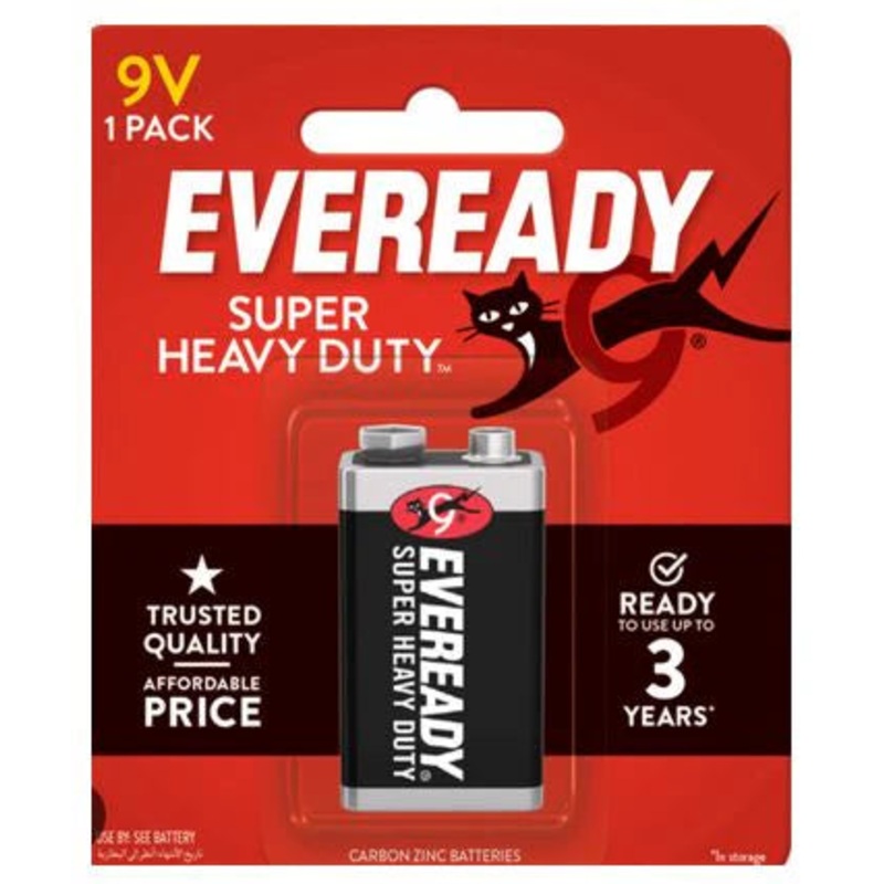Eveready Super Heavy Batteries Duty 1 Pack 9V