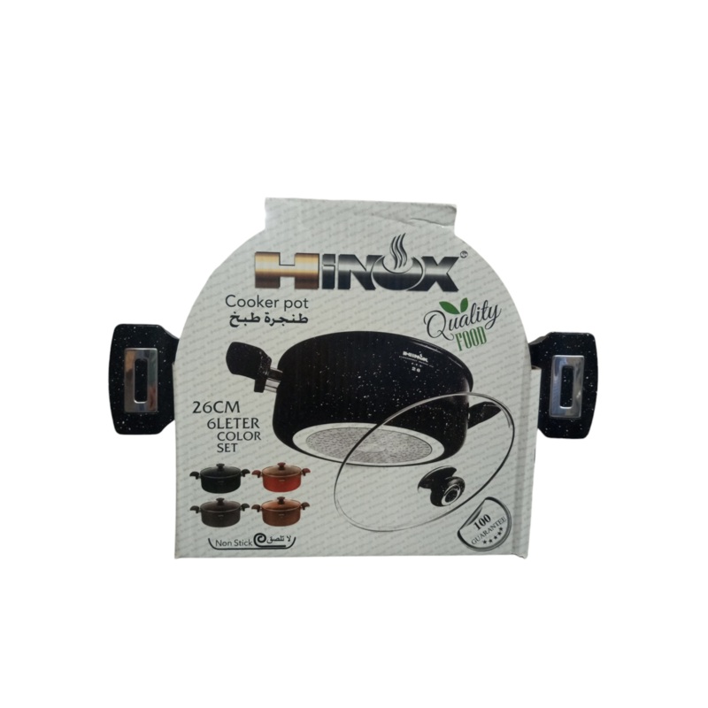 Hinox Black Granite Non-stick Cooking Pot 6L 26cm