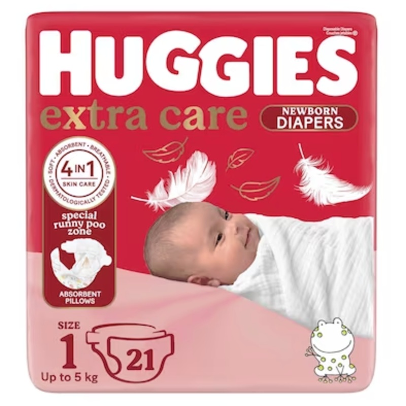 Huggies New Born Extra Care 21 Diaper Size 1 (Up to 5 KG) 15% Off| Huggies In Lebanon