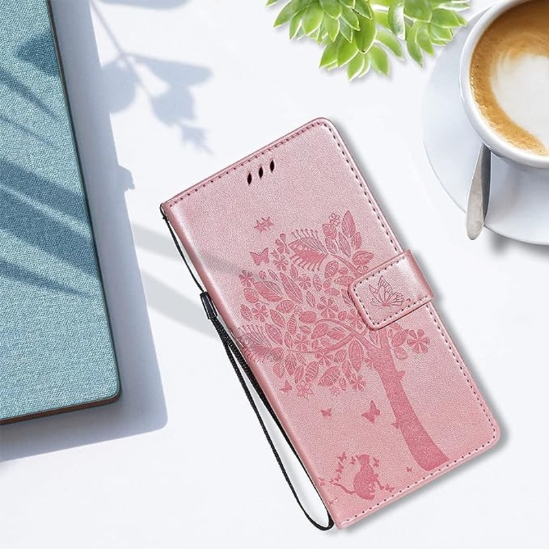 Ikziwreo – Case for Xiaomi Redmi Note 11 Pro 5G/Note 11 Pro [2x Tempered Glass] Folio Protective Flip Case PU Leather [Magnetic Closure][Card Slots][Stand Feature]-Rose Gold A243 (od17)