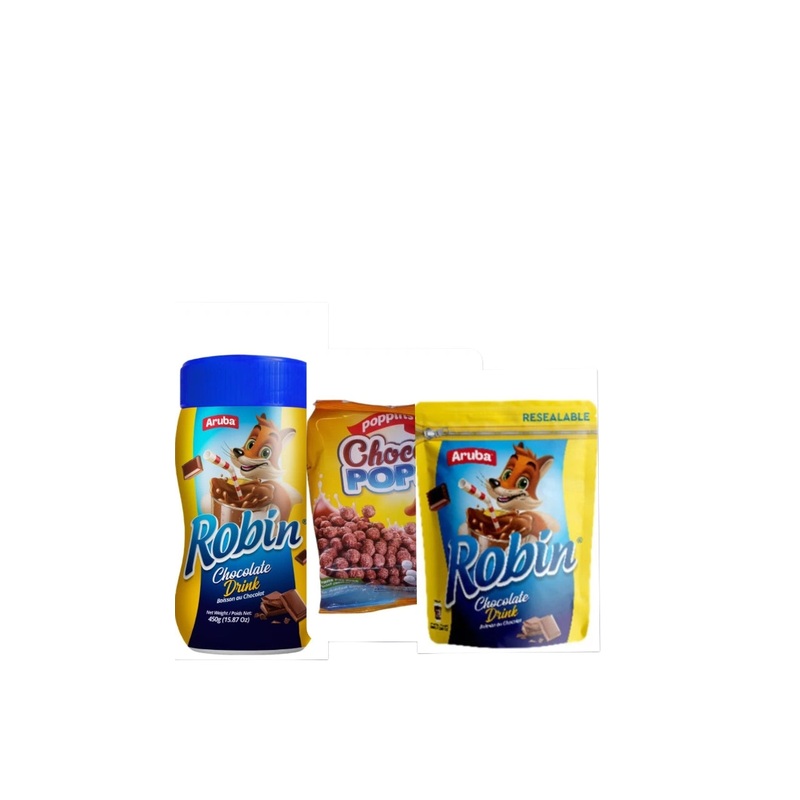 Aruba Robin Chocolate Drink 450g + Aruba Robin Chocolate Drink 200g + Poppins Corn Flakes 180g | Aruba In Lebanon